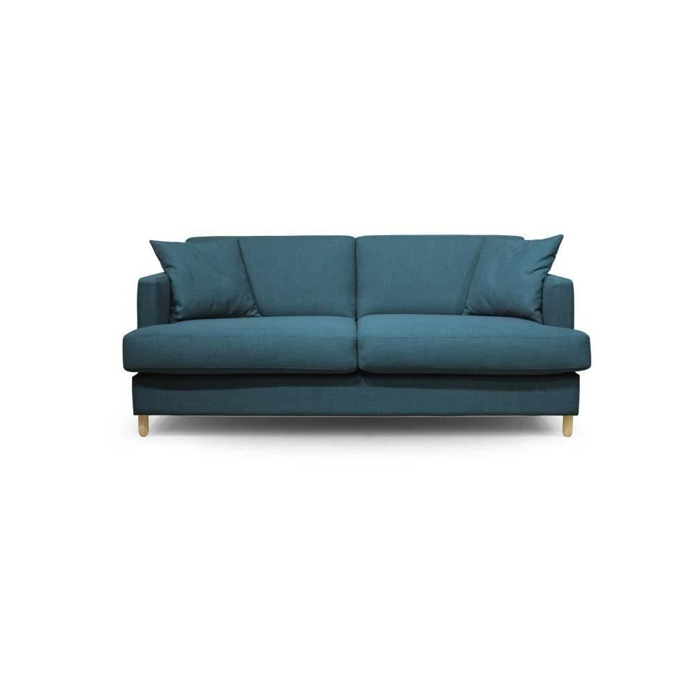 Hexagone - Canapé convertible 3 places - Tissu Bleu pétrole - L 182