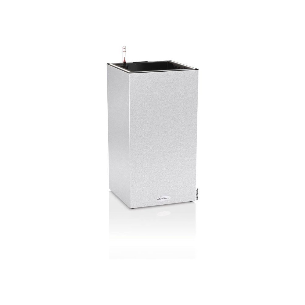 Pot de fleur LECHUZA Canto Stone Colonne 30 - kit complet LED, blanc q