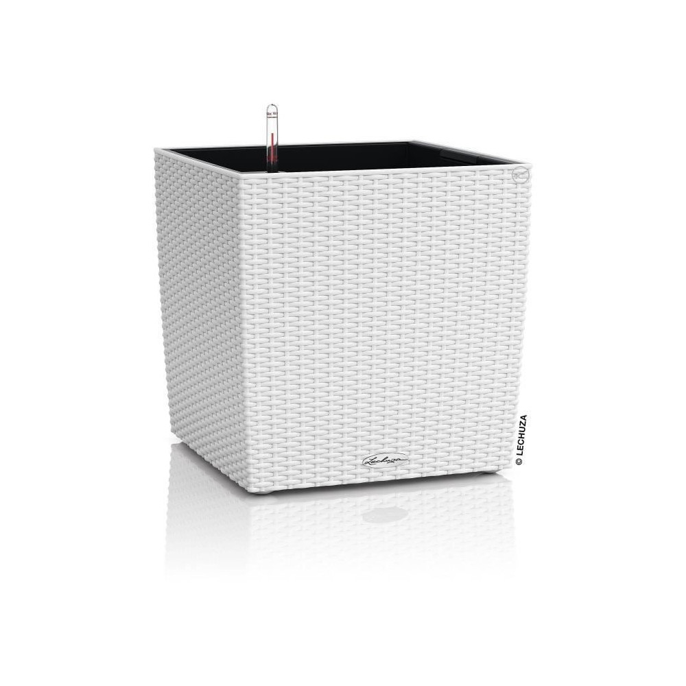 Pot de fleur LECHUZA Cube Cottage 50 - kit complet, blanc - Plastique