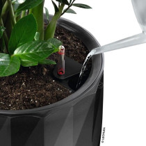 Pot de fleur LECHUZA Diamante Premium - kit complet, anthracite métal