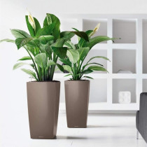 Pot de fleur - LEC - Cubico Premium 50 - argent métallisé - résista