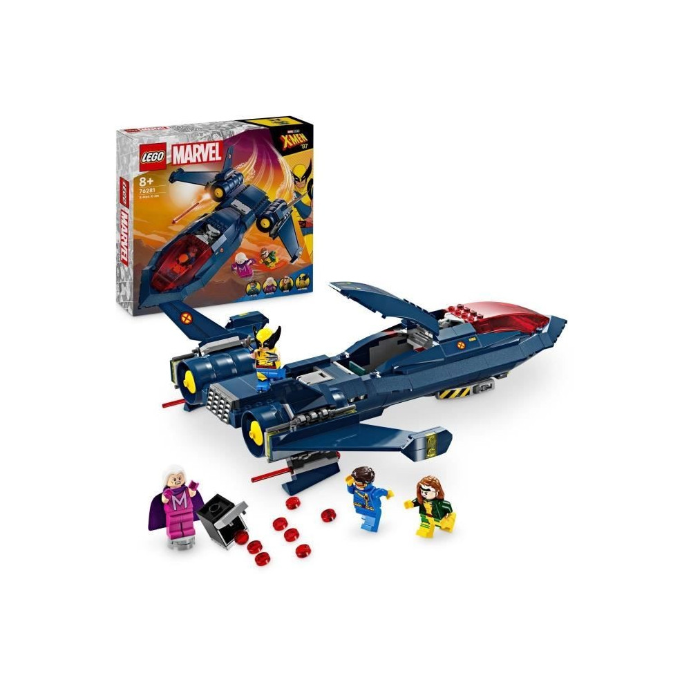 LEGO 76281 Marvel Le X-Jet des X-Men, Jouet d'Avion, Chasseur avec Min
