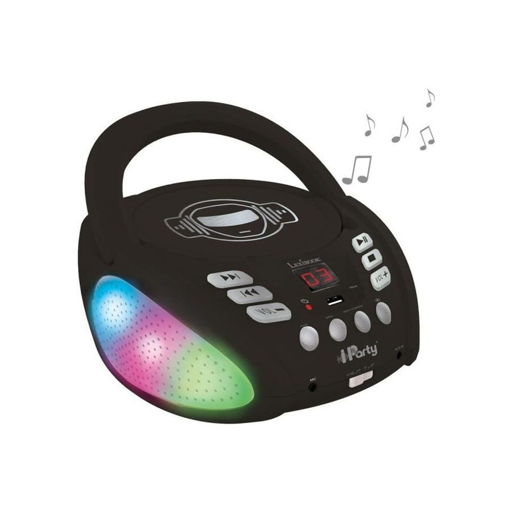 Lecteur CD Bluetooth LEXIBOOK iParty avec Effets Lumineux et USB - Pou