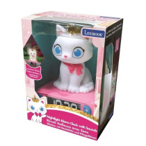 Réveil veilleuse digital LEXIBOOK - Chat - 3D lumineux et sonore - Bl