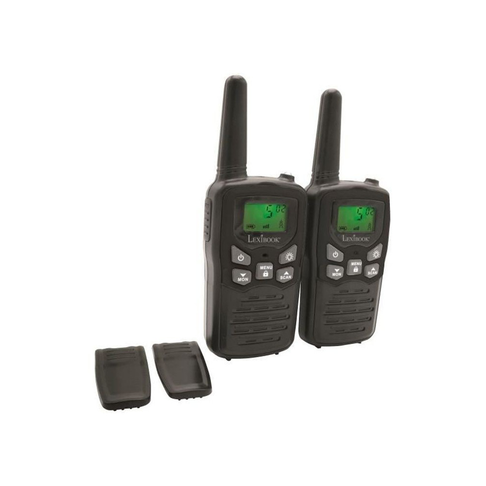 Talkie-Walkies LEXIBOOK noirs - Portée 8 km - Fonction Moniteur - Lam