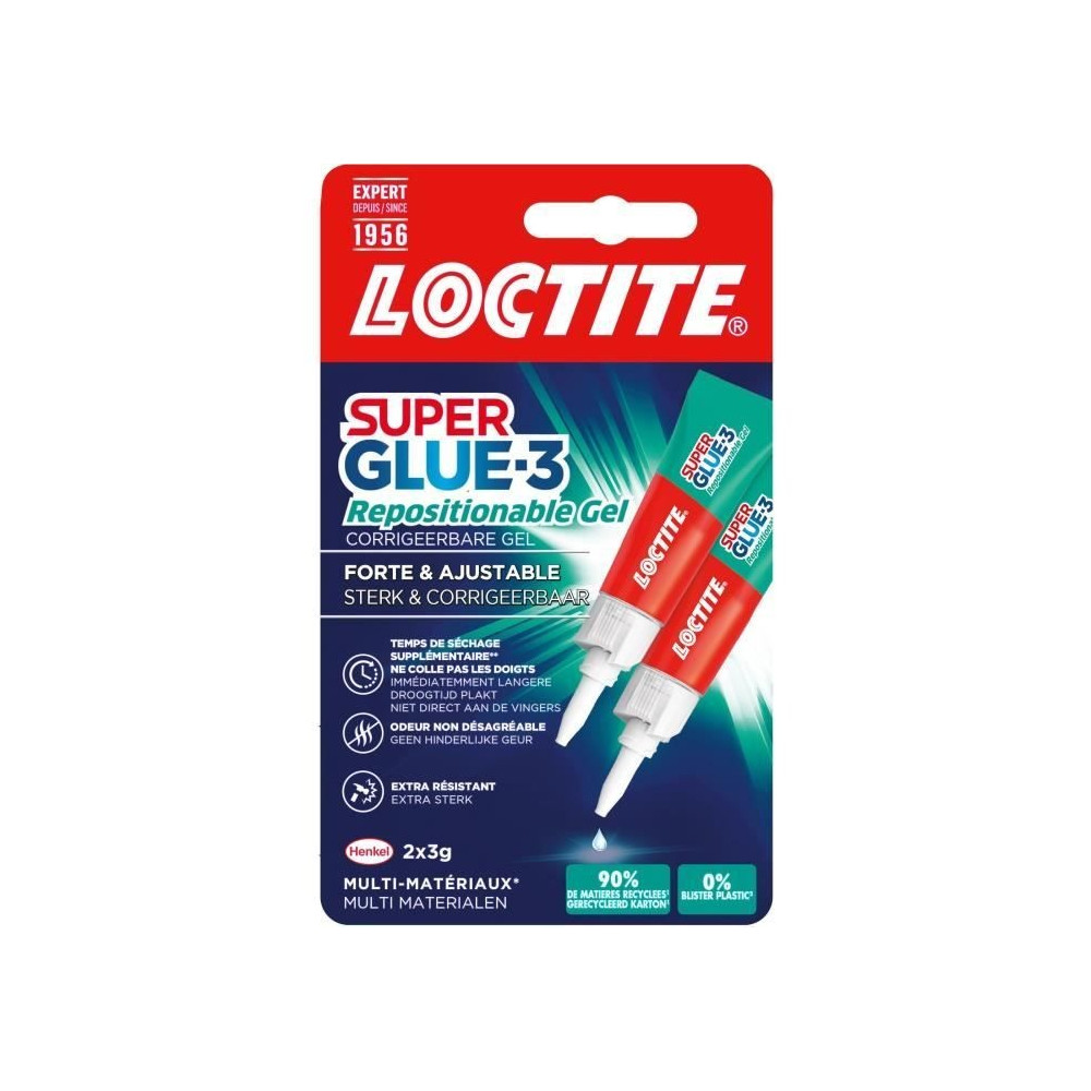 Colles Cyanoacrylates - LOCTITE - SUPERGLUE-3 - Repositionable - Gel 3