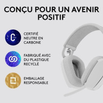 Casque PC Logitech Zone Vibe 100 Casque d''écoute léger sans fil ave