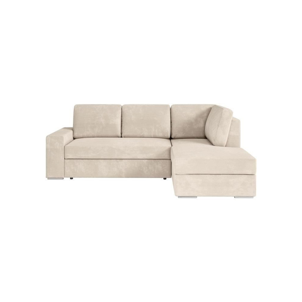 Canapé d'angle droit convertible ARTEMIS 4 places - Velours côtelé