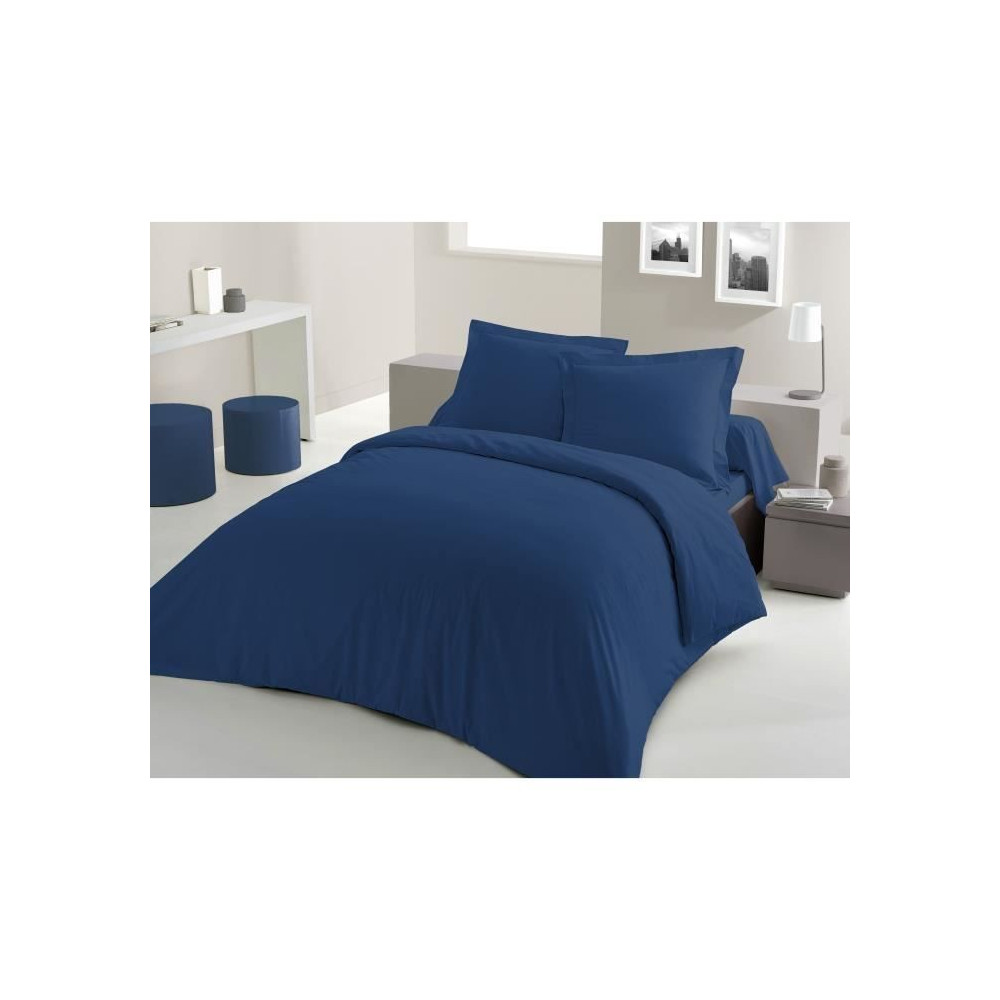 PARURE DE COUETTE LOVELY HOME - 220x240 cm - 100% COTON - BLEU PARURE DE COUETTE LOVELY HOME - 220x240 cm - 100% COTON - BLEU