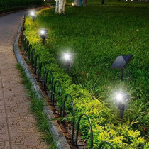 Quatre spots solaires 4 en 1 a piquer ou a fixer - LUMISKY - ROUNDY -