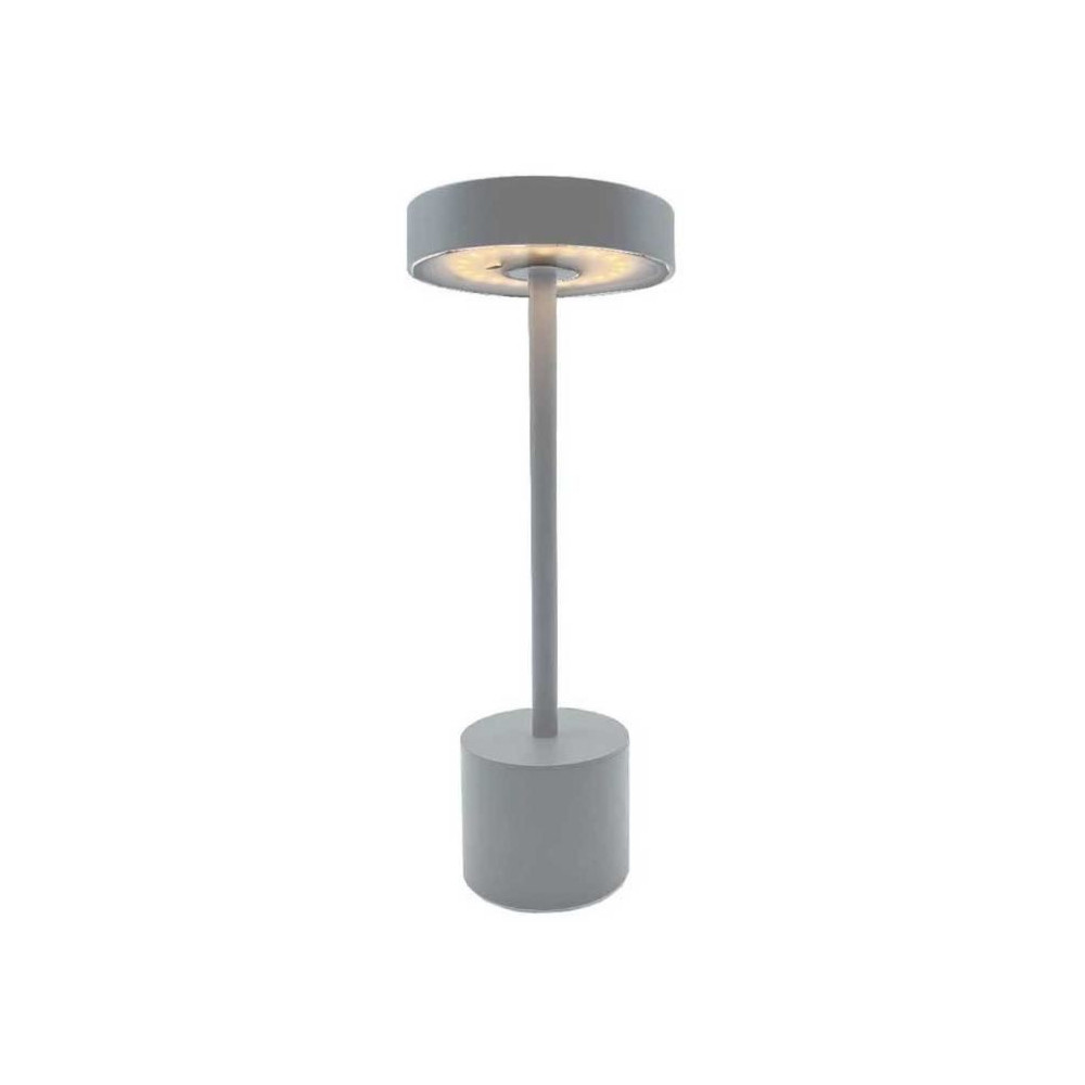 Lampe de table sans fil - LUMISKY - ROBY GREY - H30 cm - Touch en alum