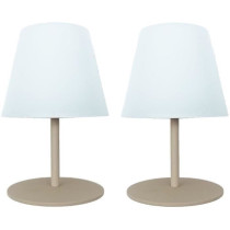 Set de 2 lampes de table sans fil - LUMISKY - TWINS - Cream - H16 cm -