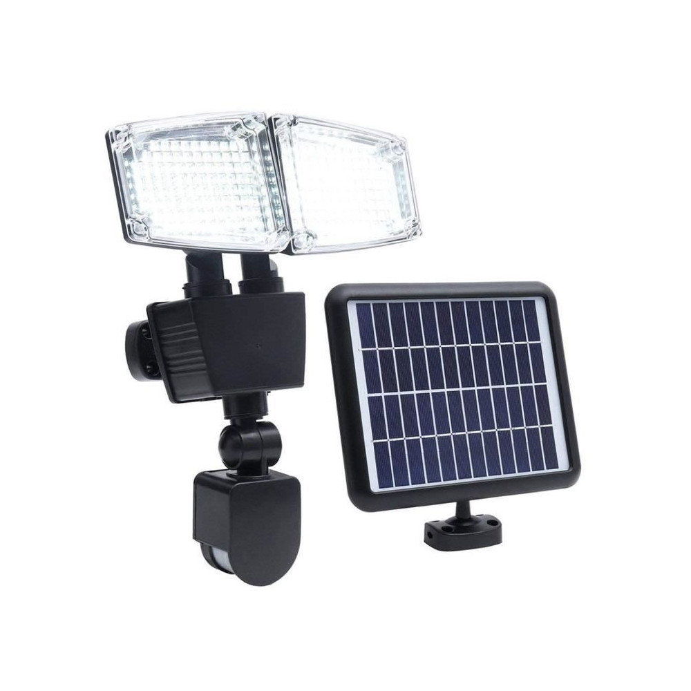 Projecteur solaire 2 tetes LED Douglas H23cm avec détecteur de mouvem