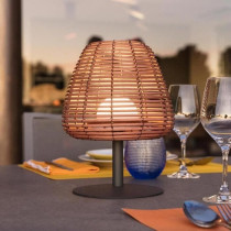 Lampe de table sans fil - LUMISKY - BOHEME - H25 cm - Rotin naturel -