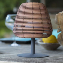 Lampe de table sans fil - LUMISKY - BOHEME - H25 cm - Rotin naturel -