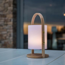 Lanterne LED Woody - LUMISKY - Blanc - Design scandinave - Poignée en