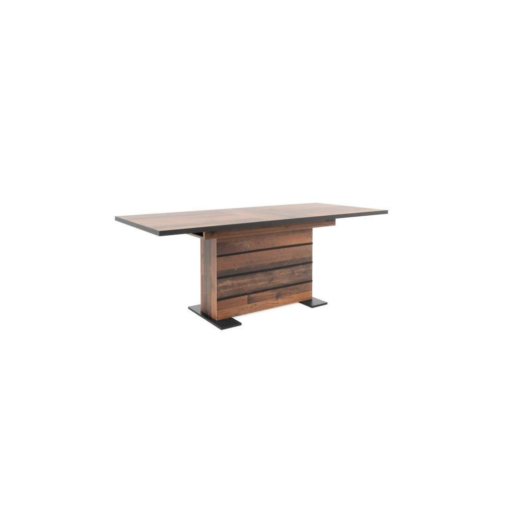 Table a manger extensible - Boisé Old Style et noir - MANHATTAN - L 1