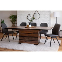 Table a manger extensible - Boisé Old Style et noir - MANHATTAN - L 1