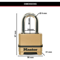 Cadenas Haute Sécurité - MASTER LOCK - M175EURDLF - Combinaison - Zi