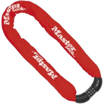 MASTER LOCK Chaîne Antivol Vélo [Combinaison] [90 cm Chaîne] [Rouge