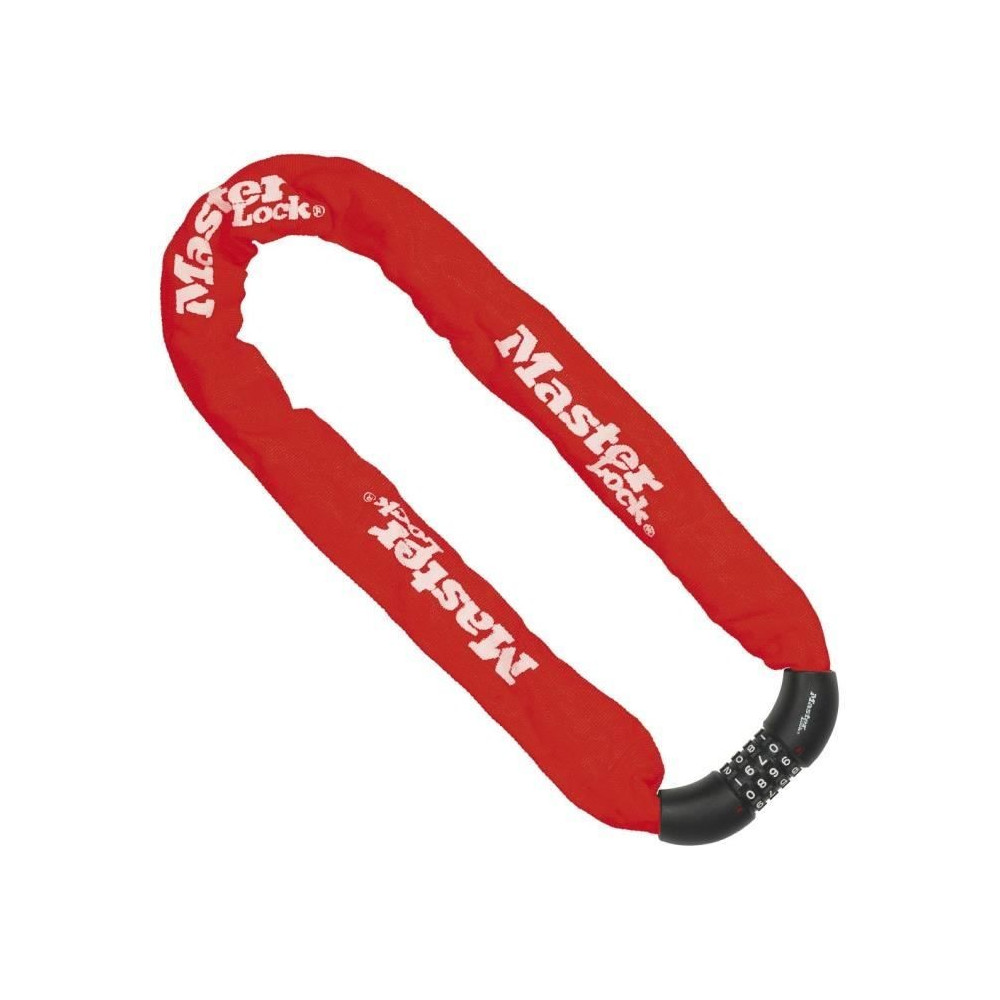 MASTER LOCK Chaîne Antivol Vélo [Combinaison] [90 cm Chaîne] [Rouge