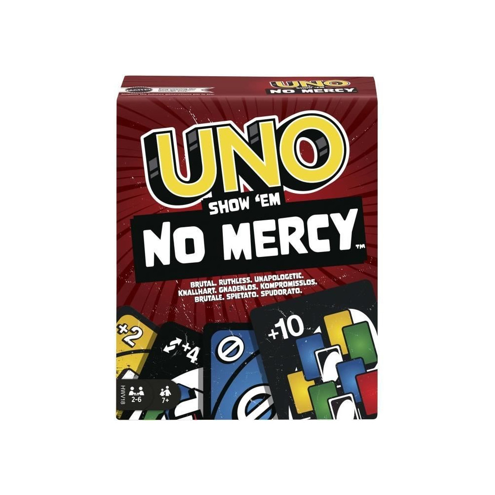 Mattel Games - UNO No Mercy-Jeu de cartes pour toute la famille, enfan