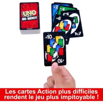 Mattel Games - UNO No Mercy-Jeu de cartes pour toute la famille, enfan
