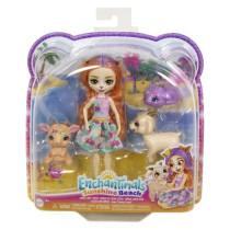 Enchantimals-Famille de Golita Chevre-Poupée et 3 figurines chevres