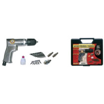 MECAFER Perceuse et serreuse pneumatique - mandrin 10mm + 10 forets HS