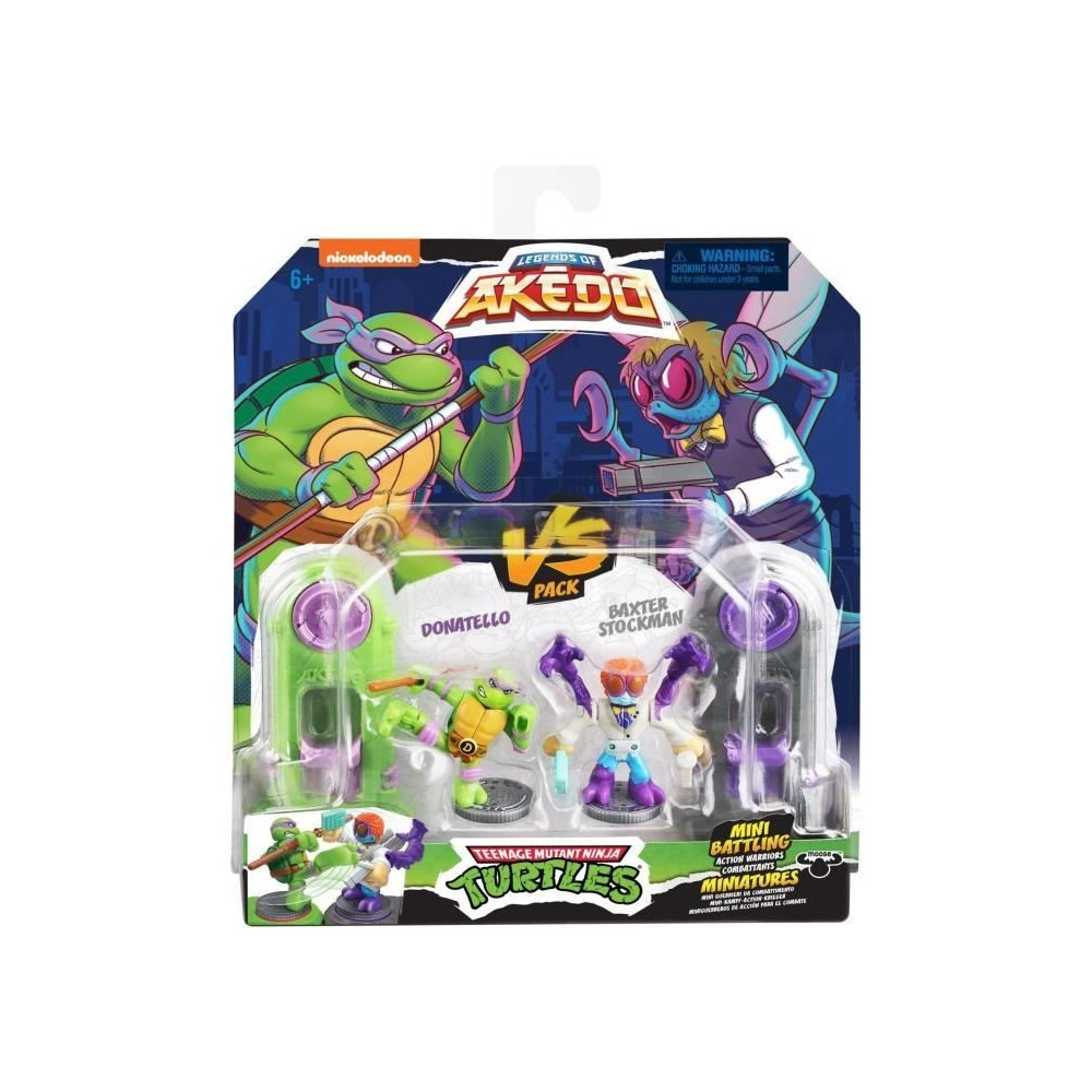 Coffret de figurines Donatello vs Baxter Stockman - Akedo - Moose Toys