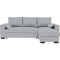 Canapé d'angle convertible - MORGAN - 3 places - Gris clair avec coff