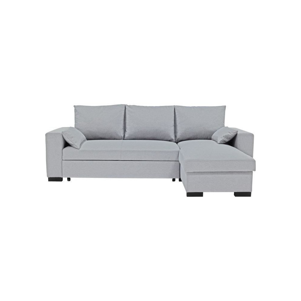 Canapé d'angle convertible - MORGAN - 3 places - Gris clair avec coff