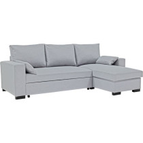Canapé d'angle convertible - MORGAN - 3 places - Gris clair avec coff