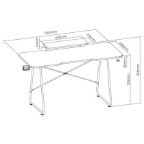 Bureau Gaming OPLITE ATIKA T10 XL Noir - Plateau en mélaminé et piet