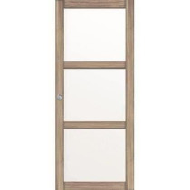 OPTIMUM - Kit porte coulissante 3 carreaux + rail + bandeau Vérone -