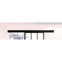 OPTIMUM - Kit porte coulissante + rail + bandeau Atelier - H 204 x L 7