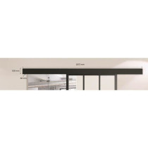 OPTIMUM - Kit porte coulissante + rail + bandeau Atelier - H 204 x L 9