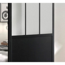 OPTIMUM Kit porte coulissante ATELIER noir + rail 2 amortisseurs + cac