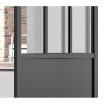 OPTIMUM Kit porte coulissante ATELIER noir + rail apparent - 204 x 83