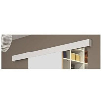 OPTIMUM Kit porte coulissante décor blanc - rail 2 amortisseurs + cac