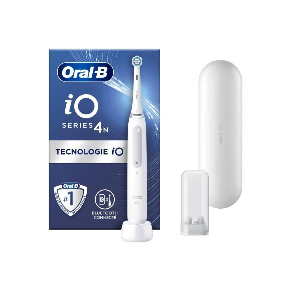 Brosse a dents électrique ORAL-B iO4 connectée - blanche - 4 modes d