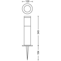 Borne extérieure PHILIPS Utrecht, basse tension 6W, 2700K - Anthracit