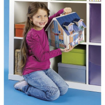PLAYMOBIL 70985 Maison Transportable Bleue, 3 personnages, Accessoires