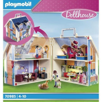 PLAYMOBIL 70985 Maison Transportable Bleue, 3 personnages, Accessoires