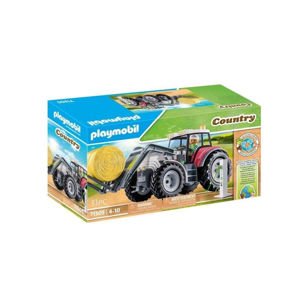 PLAYMOBIL 71305 Grand tracteur électrique, Country La vie a la ferme,
