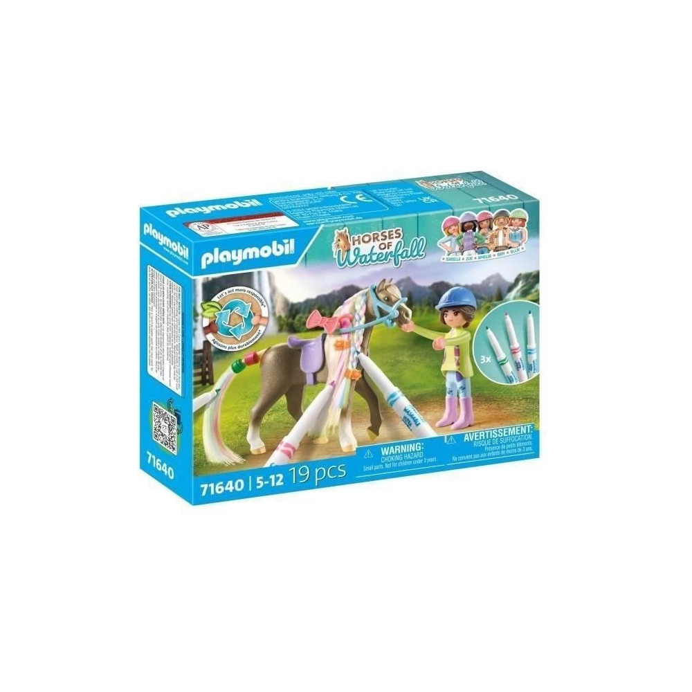 PLAYMOBIL 71640 Cavaliere avec criniere de cheval a colorier, Horses o
