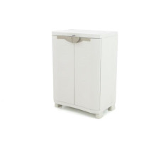 Armoire basse de rangement en résine PLASTIKEN - 2 portes et 2 étage
