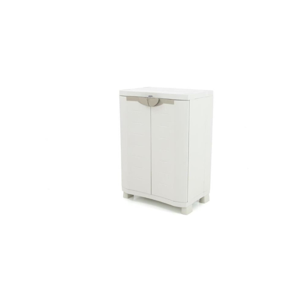 Armoire basse de rangement en résine PLASTIKEN - 2 portes et 2 étage