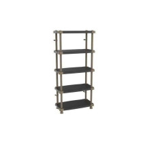Étagere haute PLASTIKEN TITANIUM - 5 plateaux bi-couleur - Noir et Ta