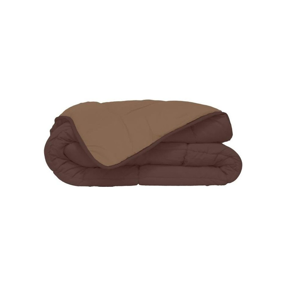 CALGARY Couette chaude Microfibre 400g/m² Choco & Moka 200x200cm CALGARY Couette chaude Microfibre 400g/m² Choco & Moka 200x200cm